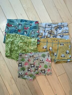 Maxomorra Boys Organic Patterned Cotton Boxer Briefs Set Of 5 - 8 Years